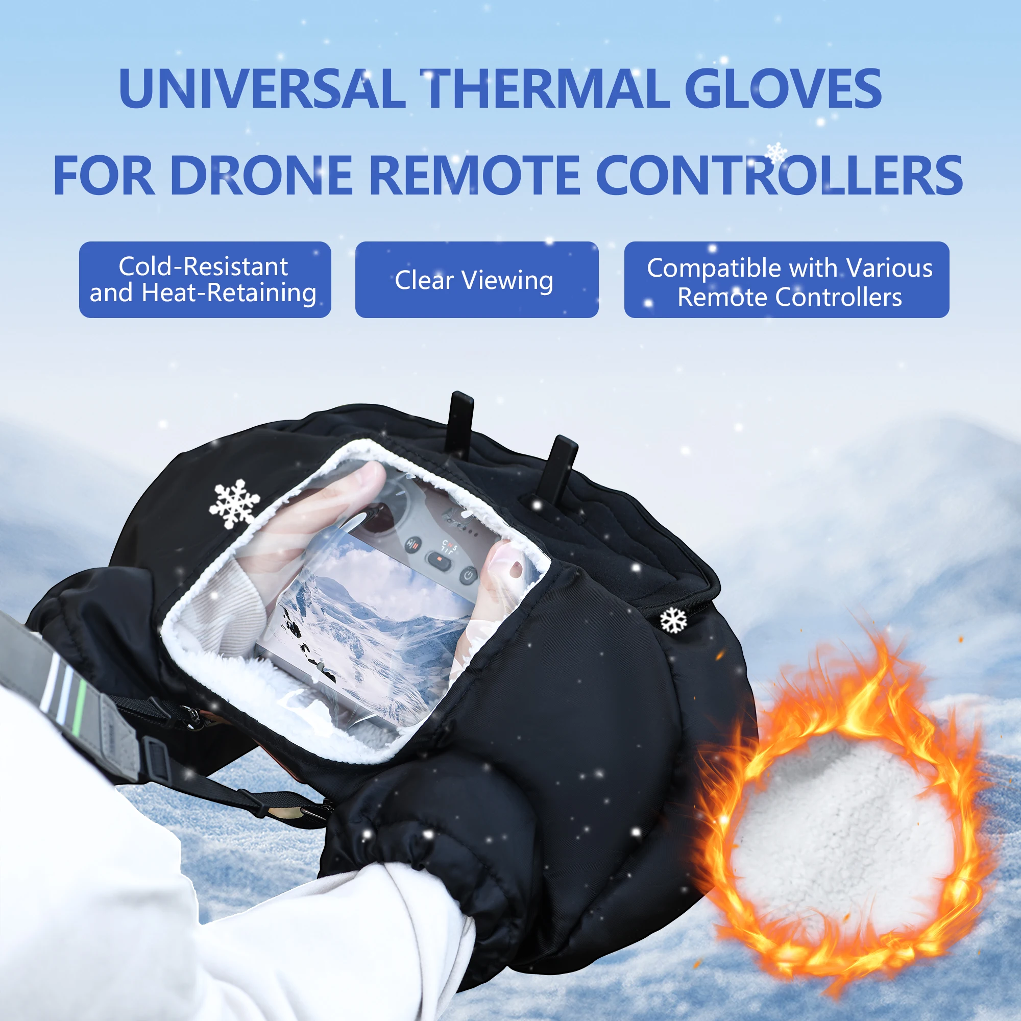 Dji Drone Mini 4 Pro - Luvas Quentes de Inverno para Piloto